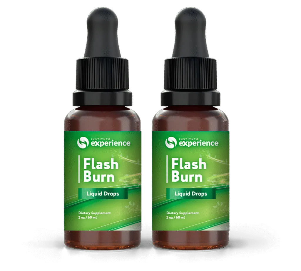 Two bottles of Flash Burn weight loss drops, representing the 60-day starter supply package.
