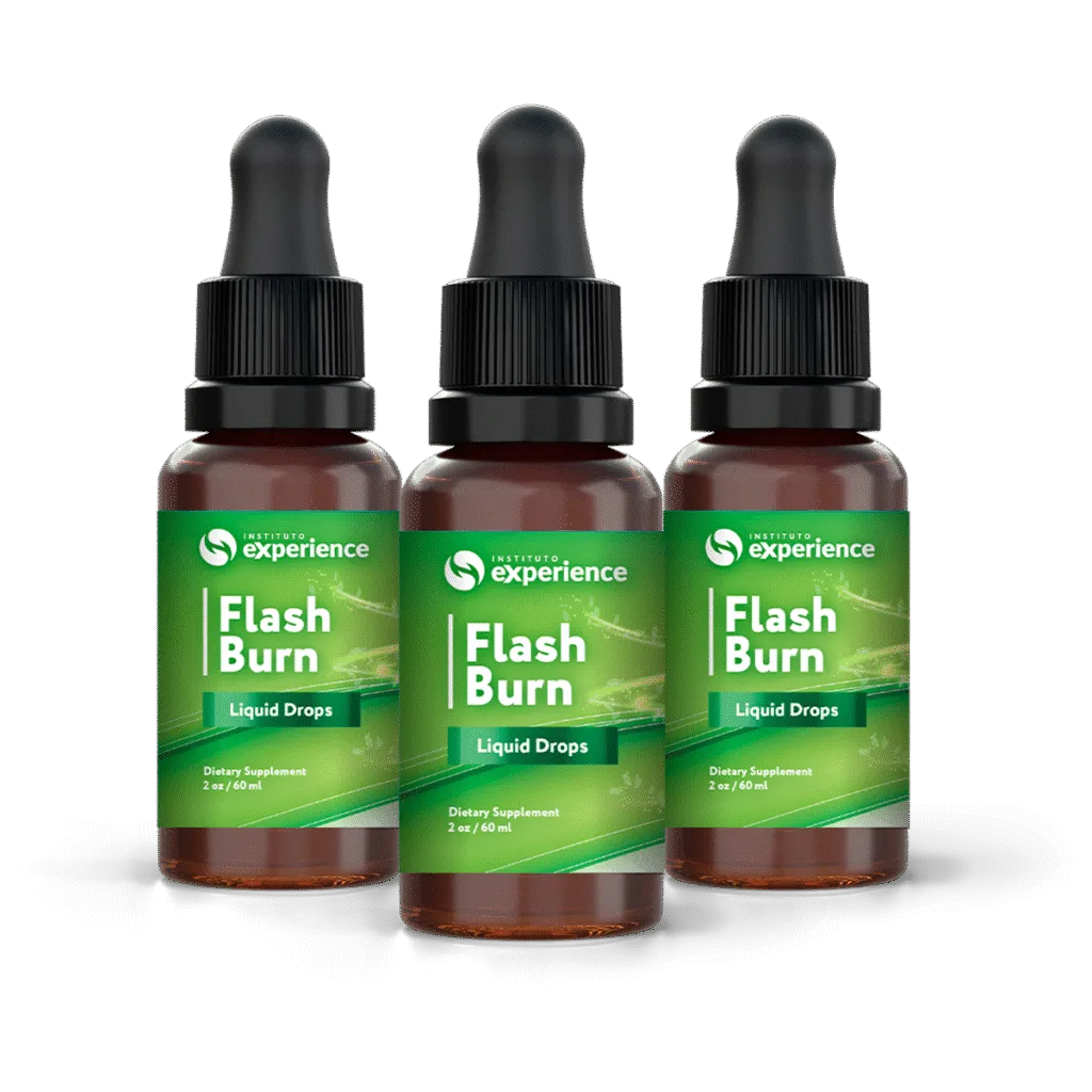 Three bottles of Flash Burn weight loss drops grouped together, representing the popular 90-day supply package