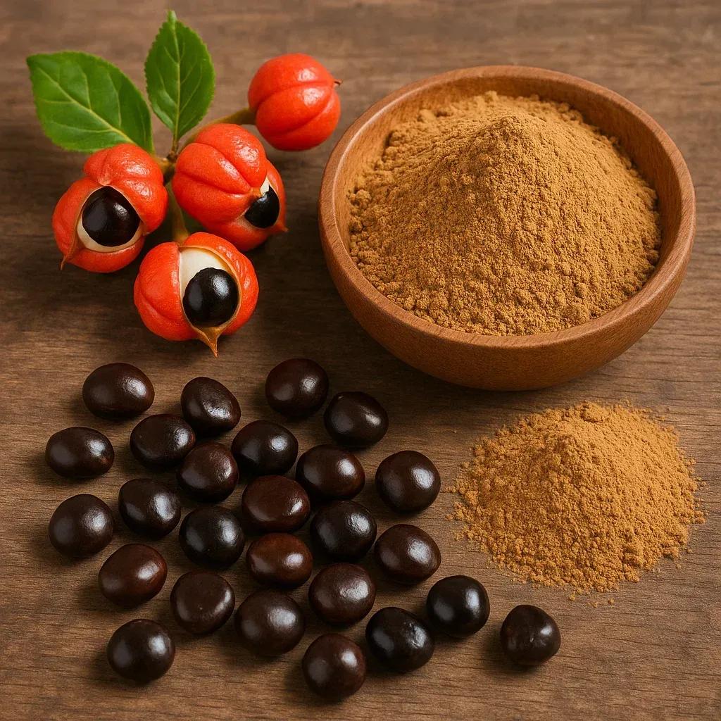Close-up of Guarana Seed Extract, a key ingredient in TrimX for boosting energy and metabolism.