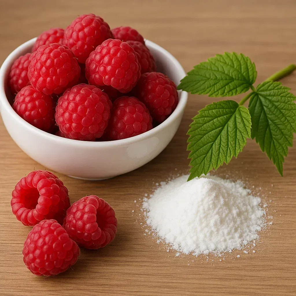 Fresh raspberries showing the source of Raspberry Ketones in TrimX for breaking down stubborn fat.