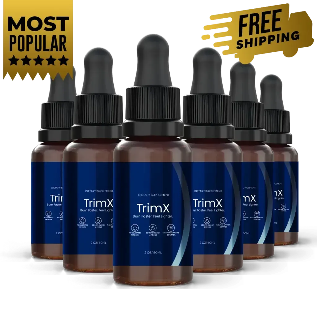 Six bottles of TrimX liquid supplement, the most popular 180-day supply with the highest discount.