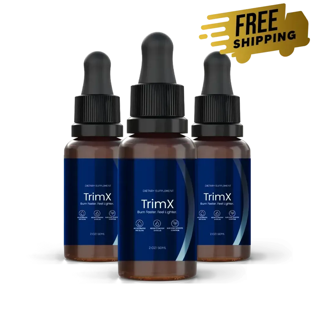 Three bottles of TrimX, providing a 90-day supply with free shipping included.